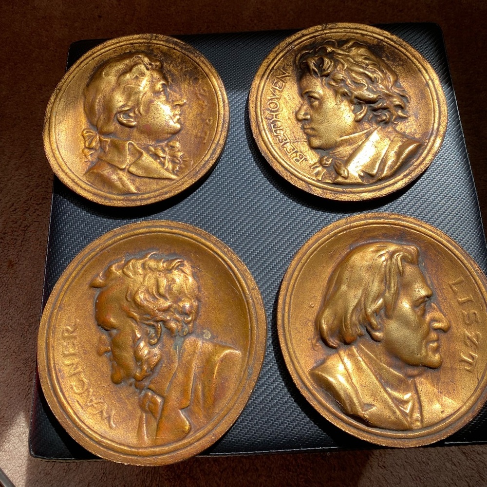 Set of Four Gold Decorative Hanging Medallions